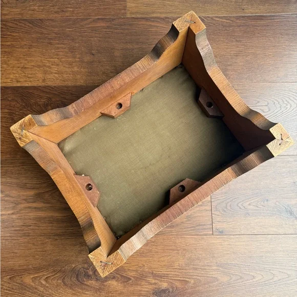 Elegant Brown and Burgundy Needlepoint Footstool - Picture 6 of 6